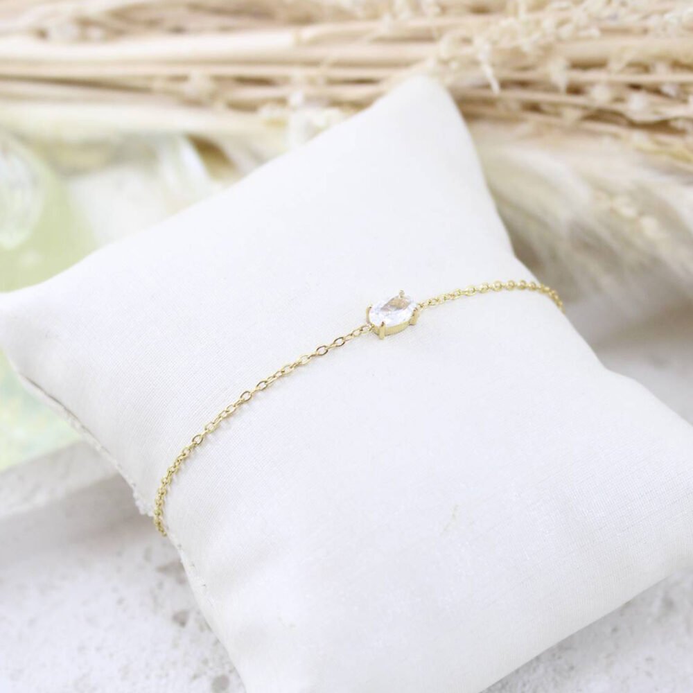 צמיד זרקון זהב עדין